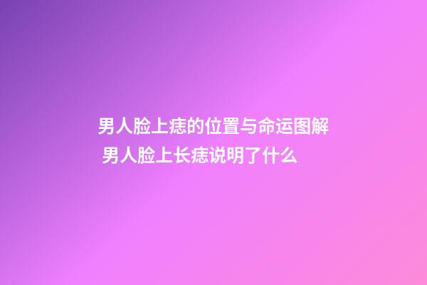 男人脸上痣的位置与命运图解 男人脸上长痣说明了什么